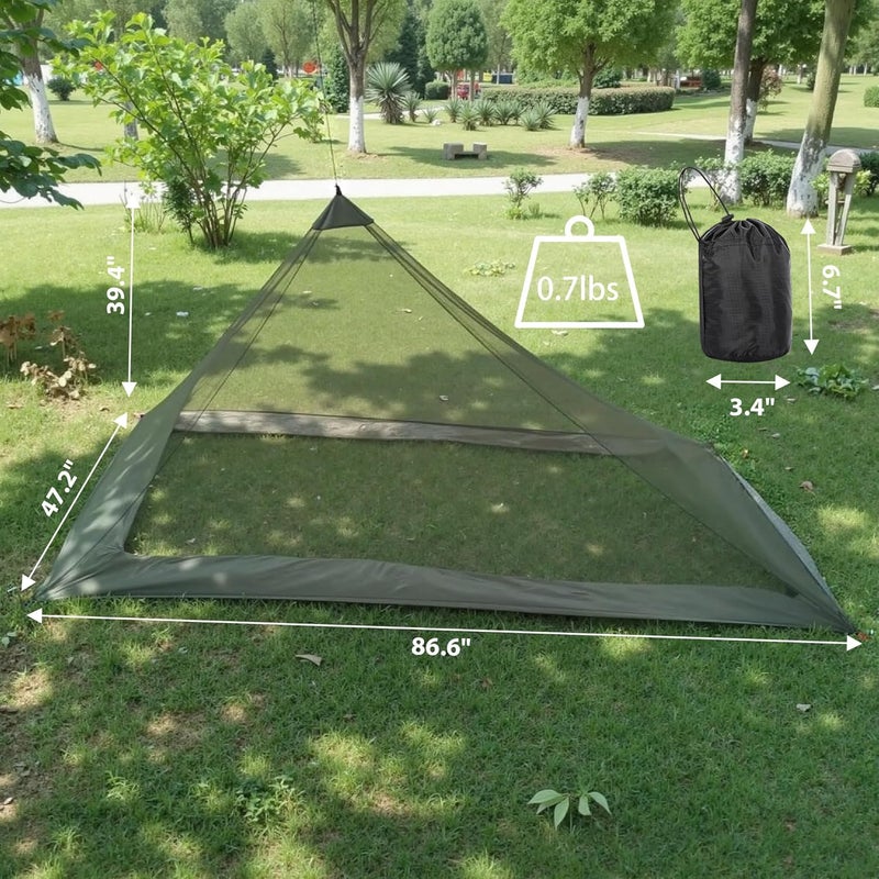 Wind Tour Camping Mosquito Net Compact Ultralight No-See-Um Breathable Mesh Bugnet Mosquito Netting Fits Sleeping Bags, Tent (Green) - Image 2